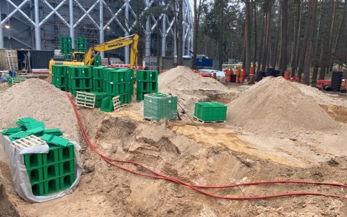 Stormbox II retention crates being installed in Mezaparks | Pipelife