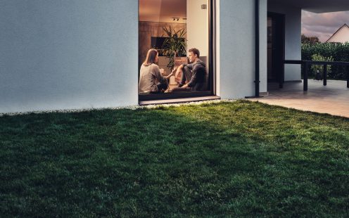 Couple sitting by the window