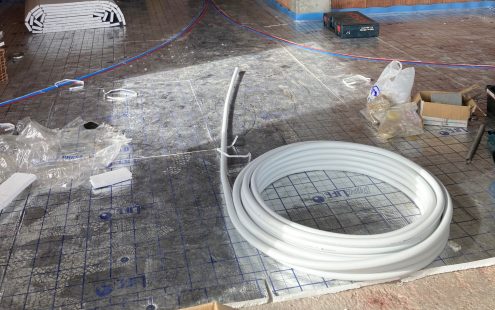 Radopress underfloor heating installation