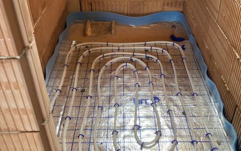 Radopress underfloor heating installation