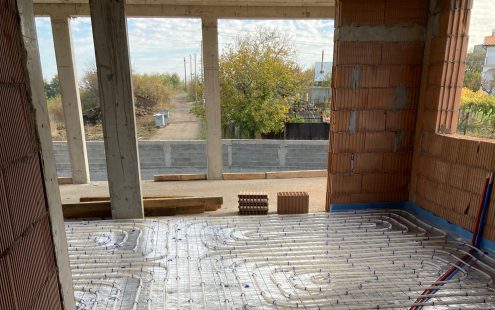 Radopress underfloor heating installation