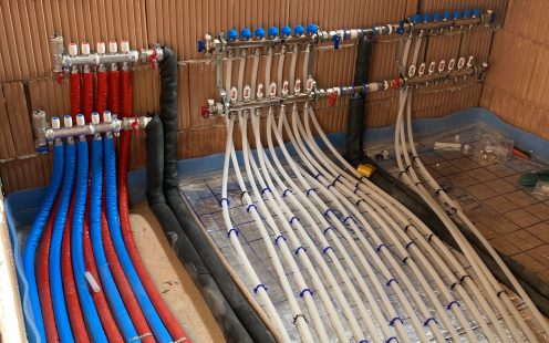 Radopress underfloor heating installation