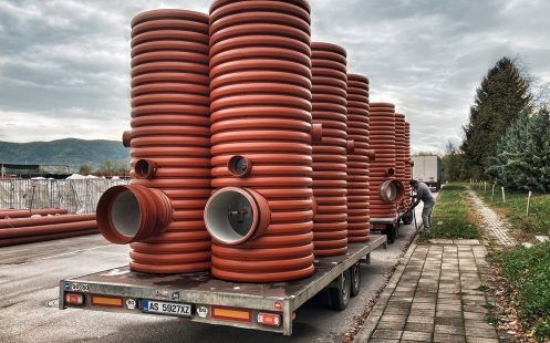 Pipes for Hemus Road Drainage project are prepared for delivery