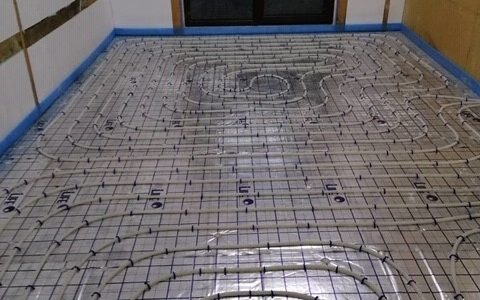 Radopress underfloor heating installation