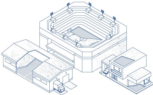 HVAC Heating and cooling application areas illustration underfloor wall ceiling heating cooling undersoil industrial single family home snow ice melting | Pipelife