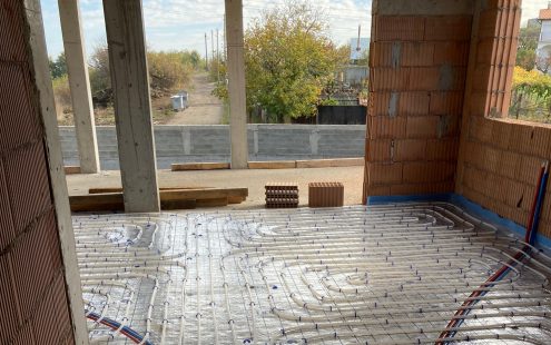 Radopress underfloor heating installation