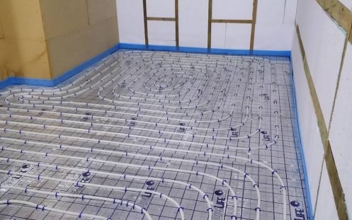 Radopress underfloor heating installation